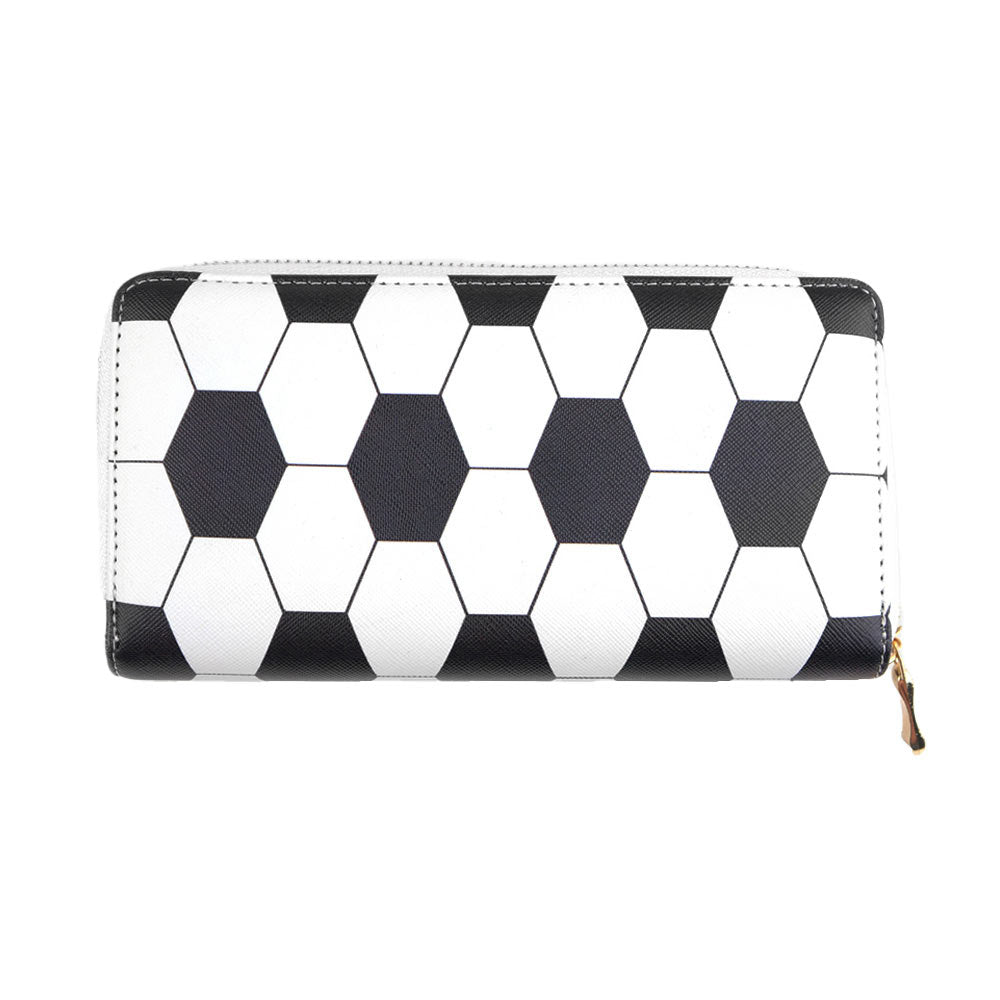 Black White Trendy Soccerball Wallet, look like the ultimate fashionista while carrying this trendy soccerball wallet. Go with this sports-themed wallet while cheering your favorite team up at the gallery to make you stand out from the crowd. Perfect for grab-and-go errands. Excellent for carrying money, a phone, cards, keys, etc.Perfect Birthday Gift, Anniversary Gift, Just Because Gift, Mother's day Gift, etc.