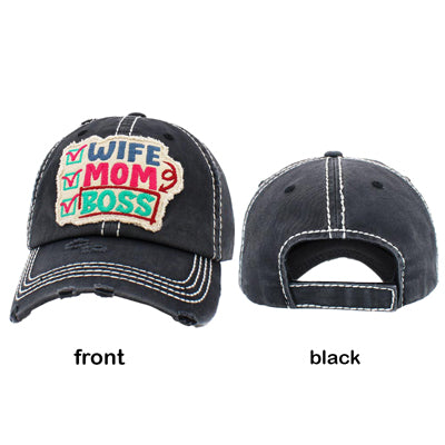 Black Wife Mom Boss Vintage Baseball Cap. Fun cool vintage cap perfect for who is in charge of the home, it is an adorable baseball cap that has a vintage look, giving it that lovely appearance. These stylish vintage caps all feature catchy message themes that are sure to grab some attention. The perfect gift for all occasions! These baseballs are available in a wide variety of designs. Whether you're looking for a holiday present, birthday present, or just something cool to wear, this hat is for you.