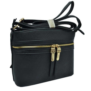 Black Zipper Detail Women's Crossbody Soft Leather Bag, These cross body bag is stylish daytime essential. Featuring one spacious big compartments and a shoulder strap. Show your trendy side with this awesome crossbody bag. perfectly lightweight to carry around all day. Hands-Free Cross-Body adds an instant runway style to your look, giving it ladylike chic. This handbag is destined to become your new favorite. 