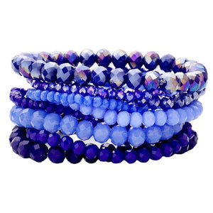 Blue 9PCS Faceted Bead Stretch Bracelets, a timeless treasure, coordinate this 9 pieces Beaded  bracelet with any ensemble from business casual to everyday wear. Beautiful faceted Beads which are a perfect way to add pop of color and accent your style. Adds a touch of nature-inspired beauty to your look. Make your close one feel special by giving this faceted bracelet as a gift and expressing your love for your loved one on special day.