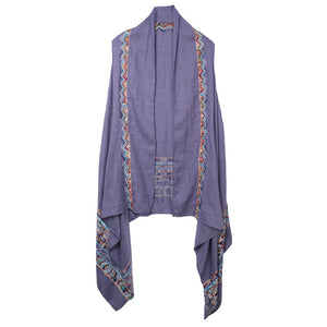 Blue Aztec Pattern Embroidered Kimono Accent your look with this soft lightweight Aztec Embroidered Kimono, wear over your favorite blouse & slacks for a chic stylish look, use over your bathing suit, enjoy the beach or pool. Perfect Birthday Gift, Mother's Day Gift, Anniversary Gift, Beachwear, Thank you Gift, Aztec Cover-Up Kimono, Aztec Kimono Vest