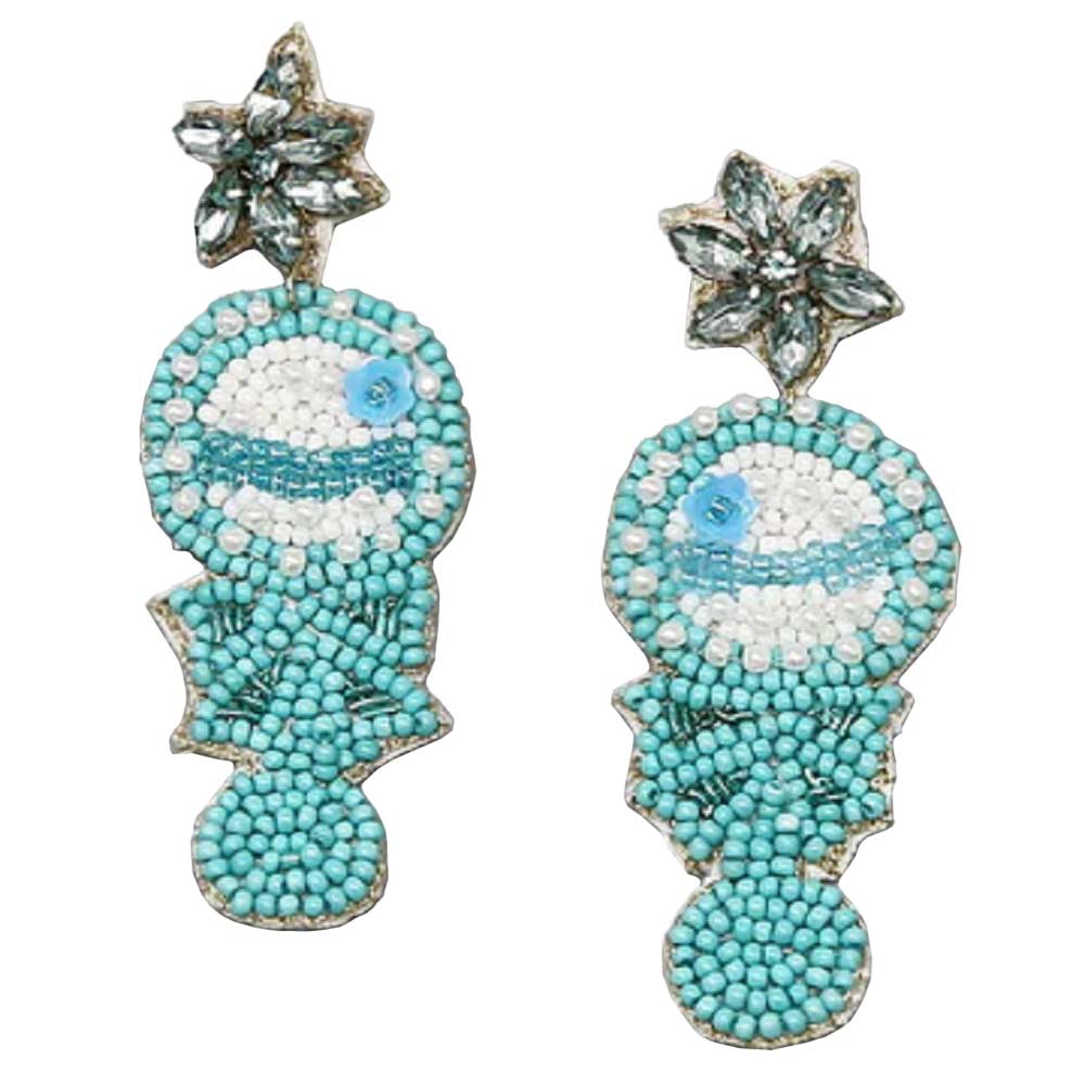 Blue Baby Rattle Seed Bead Earrings, enhance your attire with these beautiful seed bead earrings to show off your fun trendsetting style. It can be worn with any daily wear such as shirts, dresses, T-shirts, etc. These baby rattle earrings will garner compliments all day long. Whether day or night, on vacation, or on a date, whether you're wearing a dress or a coat, these earrings will make you look more glamorous and beautiful