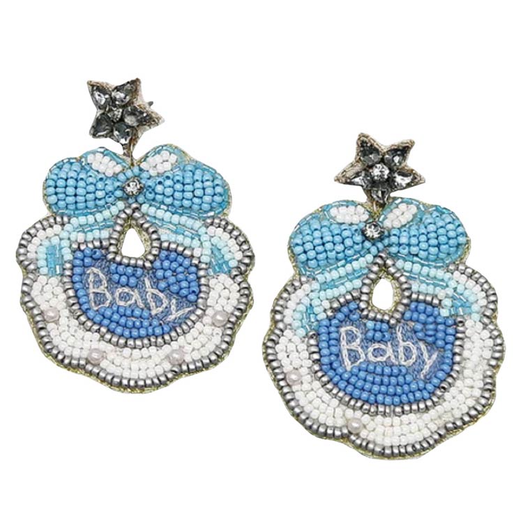 Blue Baby Seed Bead Earrings, are fun Style earrings for women that will add a touch of fashion and fun to any wardrobe and add a fashion statement to any outfit. These beautiful and lightweight Seed Bead earrings are designed with elements. They are good jewelry accessories for festive occasions parties family gatherings.