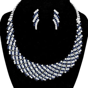 Blue Crystal Rhinestone Round Collar Necklace. These gorgeous Rhinestone pieces will show your class in any special occasion. The elegance of these Collar necklace goes unmatched, great for wearing at a party! Perfect jewelry to enhance your look. Awesome gift for birthday, Anniversary, Valentine’s Day or any special occasion