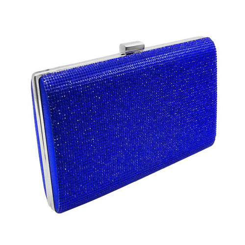 Bolso de mano de noche con cristales brillantes - Azul