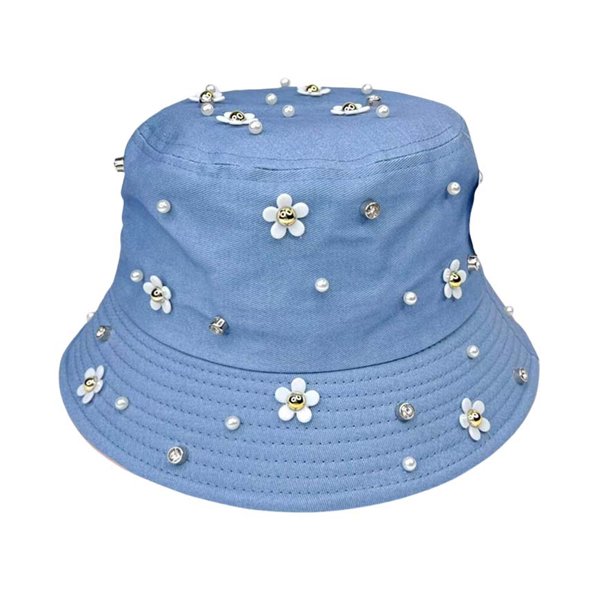 Blue Flower Embellished Bucket Hat, is a beautiful addition to your attire that will amp up your outlook to a greater extent. Before running out the door into the cool air, you’ll want to reach for this flora bucket hat for comfort & beauty. Accessorize the flower-embellished bucket hat to cover up a bad hair day. It's the autumnal touch you need to finish your outfit in style. Perfect to carry with while on a tour, beach, outing, under the sun, or at any beach party.