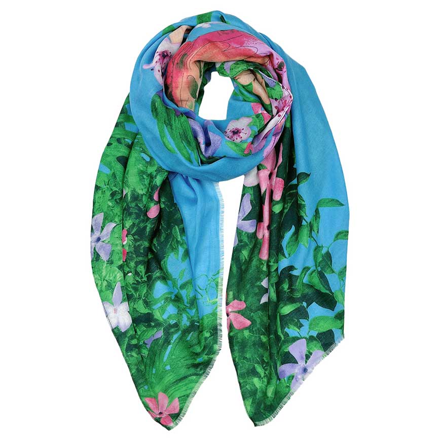 Blue Flower Printed Oblong Scarf, this timeless flower-printed oblong scarf is soft, lightweight, and breathable fabric, close to the skin, and comfortable to wear. Sophisticated, flattering, and cozy. look perfectly breezy and laid-back as you head to the beach. A fashionable eye-catcher will quickly become one of your favorite accessories.