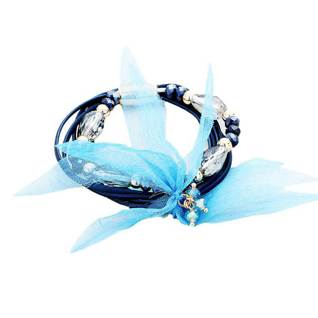 Blue Gold Multi Strand Cord Beaded Mesh Flower Magnetic Bracelet Make a statement with these message bracelets, very easy to put on, take off and so comfortable for daily wear. Pair these with tee and jeans and you are good to go. It will be your new favorite go-to accessory. Perfect Birthday gift, friendship day, Mother's Day, Graduation Gift.