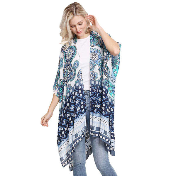 Pink Fashionable Mixed Flower Printed Cover Up Kimono Poncho. These Poncho featuring a mixed flower printed design  easy to pair with so many tops. Lightweight and Breathable Fabric, Comfortable to Wear. Suitable for Weekend, Work, Holiday, Beach, Party, Club, Night, Evening, Date, Casual and Other Occasions in Spring, Summer and Autumn.