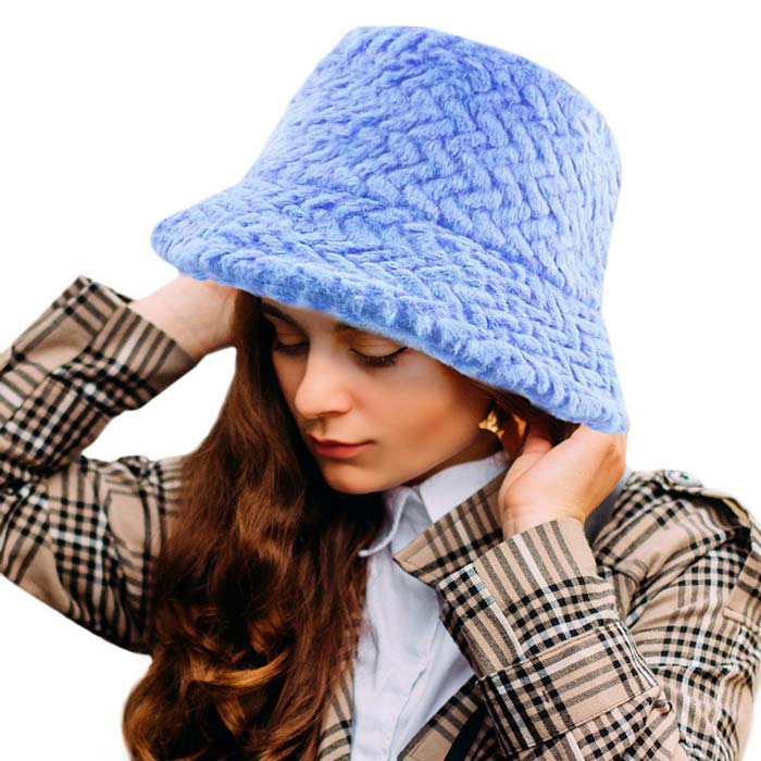 Blue Patterned Faux Fur Solid Bucket Hat, This Patterned Faux Fur Solid bucket hat is nicely designed and a great addition to your attire. Perfect for protecting you from the wind, snow, beach, pool, camping, or any outdoor activities in cold weather. This classic style is lightweight and practical, perfect for all occasions at lunches, picnics, evening dinner parties or barbeques. Perfect gift for Birthdays, Christmas, Stocking stuffers, Secret Santa, holidays, anniversaries, Valentine's Day, etc.