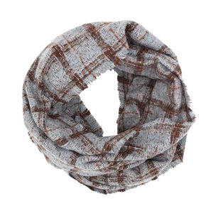 Blue Plaid Check Infinity Scarf, Fashionable and stylish, Accent your look with this soft, highly versatile scarf. Great for daily wear in the cold winter to protect you against chill, classic infinity-style scarf & amps up the glamour with plush material that feels amazing snuggled up against your cheeks. This elegant premium quality scarf is a great addition to your collection of fashion accessories. Awesome winter gift accessory!