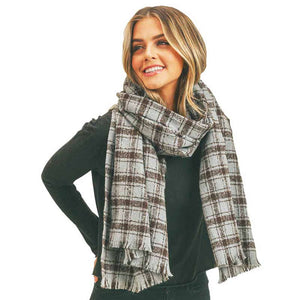 Blue Plaid Check Lurex Oblong Scarf, is luxurious and trendy. The oblong shape makes this scarf a perfect choice that can be worn in many ways. Perfect Gift for Wife, Mom, Birthday, Holiday, Christmas, Anniversary, Fun Night Out. Its softness, comfortability and color variation make it unique. Its a perfect choice for saving you from cold days outing. Enjoy the season!