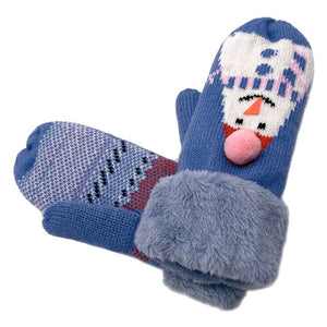 Blue Snowman Printed Faux Fur Mitten Gloves reach for these toasty mittens to keep warm & cozy. Accessorize the fun way with these gloves, Perfect December Birthday Gift, Christmas Gift, Regalo Navidad, Regalo Cumpleanos, Stocking Stuffer, Secret Santa, Holiday Parties, Intercambio de Regalos, White Elephant Gift