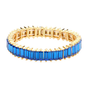 Blue Rectangle Stone Stretch Evening Bracelet, This Rectangle Stone Stretch Evening Bracelet adds an extra glow to your outfit. Pair these with tee and jeans and you are good to go. Jewelry that fits your lifestyle! It will be your new favorite go-to accessory. create the mesmerizing look you have been craving for! Can go from the office to after-hours with ease, adds a sophisticated glow to any outfit on a special occasion