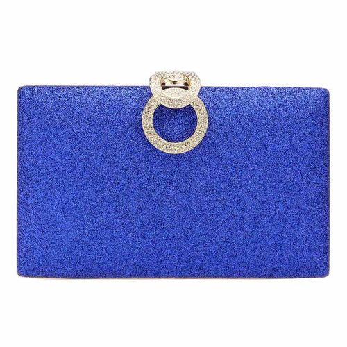 Shimmery Evening Clutch Crossbody Bag - Blue