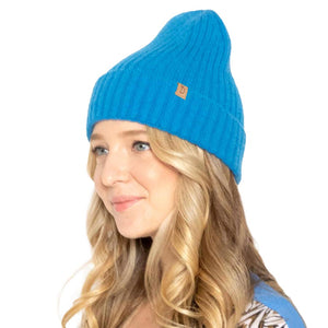 Blue Solid Ribbed Cuff Beanie Hat, before running out the door into the cool air, you’ll want to reach for this toasty beanie to keep you incredibly warm. Accessorize the fun way with this beanie winter hat, it's the autumnal touch you need to finish your outfit in style. This solid color variation beanie will highlight your Christmas festive outfit. Awesome winter gift accessory! Perfect Gift Birthday, Christmas, Stocking Stuffer, Secret Santa, Holiday, Anniversary, Valentine's Day, Loved One.