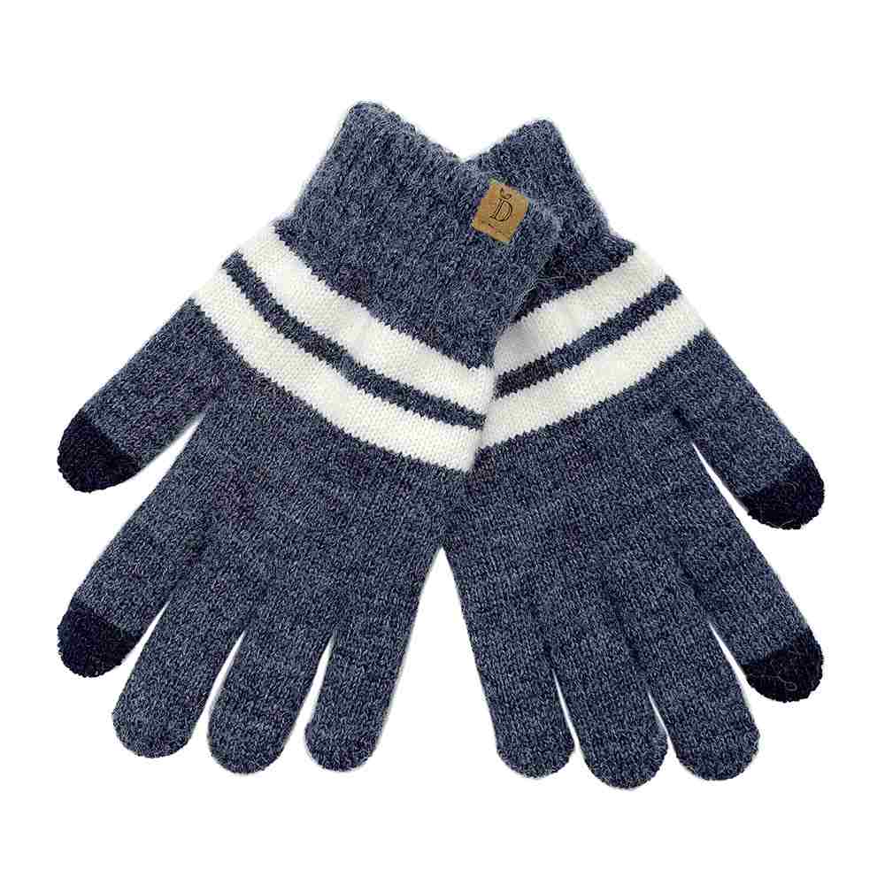 Blue Striped Knit Smart Touch Gloves , cozy design gives a trendy, chic style to any stylish winter wardrobe. An eye-catching colorblock, tech-friendly, stretches for snug fit. Perfect Birthday Gift , Christmas Gift , Anniversary Gift, Regalo Navidad, Regalo Cumpleanos, Valentine's Day Gift, Regalo Dia del Amor