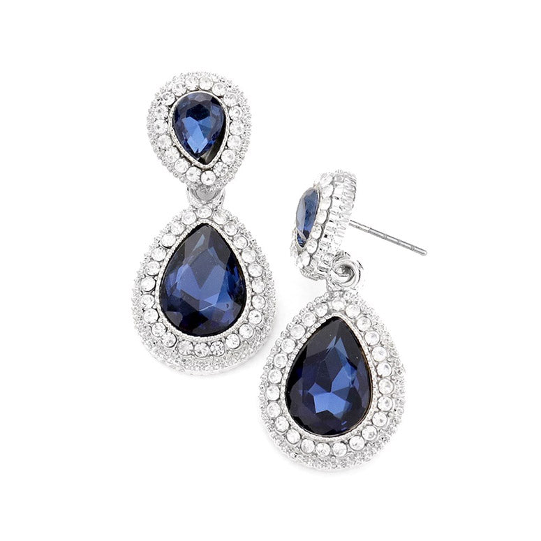 Elegant Victorian Teardrop Crystal Rhinestone Pave Evening Earrings Special Occasion, the perfect set of sparkling earrings, pair these glitz studs for a polished & sophisticated look. Ideal job interview, night out, birthday Gift, prom, wedding, sweet 16, Quinceanera, Christmas, Mother's day gift, Anniversary Gift