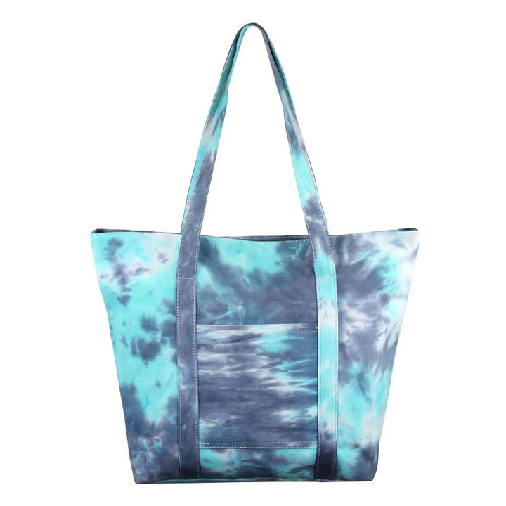 Blue Tie Dye Tote Bag, this bright tote bag is the perfect accessory. Whether you are out shopping, going to the pool or beach, this Tie Dye Tote bag is the perfect accessory. Spacious enough for carrying any and all of your outside essentials. The soft strap really helps carrying this tie dye shoulder bag comfortably.