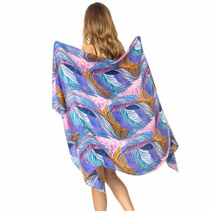 Blue Tropical Leaf Printed Oblong Scarf, this timeless tropical leaf printed oblong scarf is soft, lightweight, and breathable fabric, close to the skin, and comfortable to wear. Sophisticated, flattering, and cozy. look perfectly breezy and laid-back as you head to the beach. A fashionable eye-catcher will quickly become one of your favorite accessories.