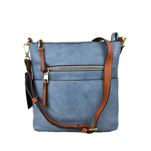 Blue Vegan Zip Pocket Crossbody Bag Faux Leather Zip Pocket Crossbody Bag Zipper top closure, lined interior, adjustable strap, accessorize like the ultimate fashionista, small crossbody will be your new favorite accessory. Perfect Birthday Gift, Anniversary Gift, Thank you Gift, Just Because Gift, Everyday Day to Night Bag