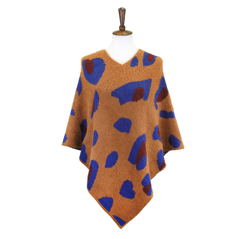 Brown Trendy Fashionable Leopard Patterned Soft Poncho, the perfect accessory, luxurious, trendy, super soft chic capelet, keeps you warm and toasty. You can throw it on over so many pieces elevating any casual outfit! Perfect Gift for Wife, Mom, Birthday, Holiday, Christmas, Anniversary, Fun Night Out