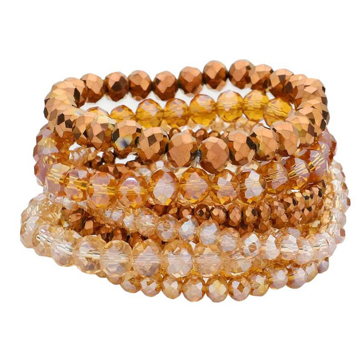 Brown 9PCS Faceted Bead Stretch Bracelets, a timeless treasure, coordinate this 9 pieces Beaded  bracelet with any ensemble from business casual to everyday wear. Beautiful faceted Beads which are a perfect way to add pop of color and accent your style. Adds a touch of nature-inspired beauty to your look. Make your close one feel special by giving this faceted bracelet as a gift and expressing your love for your loved one on special day.