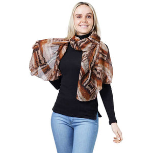 Brown Abstract Print Scarf, beautifully printed design makes your beauty more enriched. Great to wear daily in the cold winter to protect you against the chill. It amplifies the glamour with a plush material that feels amazing snuggled up against your cheeks. This scarf is a versatile choice that can be worn in many ways. Perfect Gift for Wife, Mom, and your beloved ones on their Birthdays or any other occasions. Perfect for wear at Holidays, Christmas, Anniversary, Fun Night Out, etc.