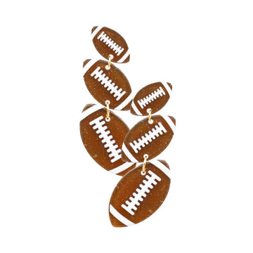 Brown Acetate Football Link Earrings, These sports themed earring is a bold, eye-catching design. These modern & cool designed earrings feature everything from casual to sophisticated looks. Earrings that fits your lifestyle! It will be your new favorite accessory. Coordinate with any ensemble from business casual to everyday wear. Perfect Birthday, Anniversary , Mother's Day , Just Because, Thank you Gift.