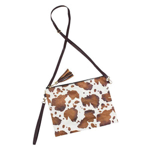 Brown Cow Patterned Crossbody Clutch Bag, looks like the ultimate fashionista when carrying this chic bag. It will be your new favorite accessory to hold onto all your items. Easy to carry especially when you need hands-free and lightweight to run errands or a night out in the town. A nice gift for Birthdays, holidays, Christmas, New Year, etc.