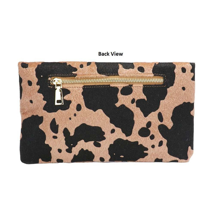 Brown Cow Patterned Folding Clutch Bag, look like the ultimate fashionista when carrying this small chic bag, great for when you need something small to carry or drop in your bag, Birthday Gift, Valentine's Day Gift, Anniversary Gift, Love You Gift, Mother's Day Gift, Thank you Gift