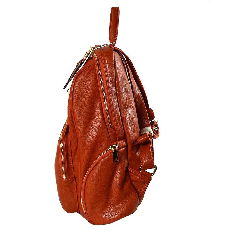 Brown Elegant Soft PU Leather Bag Casual Shoulder Women's Backpack, These backpack purse is made of soft, waterproof and durable PU Leather, which can keep this fashion women backpack clean, dry and comfortable. Elegant PU Leather as an eye-contacting element, gives you confidence with this lady backpack purse. This casual women backpack features- one big zipper pocket and outside section keeps two zipper pockets for cosmetic or glasses case and also have two side zipper pockets.