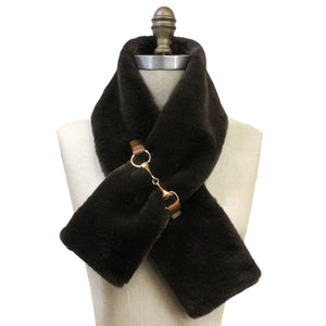 Brown Faux Fur Leather Pull Through Scarf, accent your look with this soft, highly versatile plaid scarf. A rugged staple brings a classic look, adds a pop of color & completes your outfit, keeping you cozy & toasty. Perfect Gift Birthday, Holiday, Christmas, Anniversary, Valentine's Day