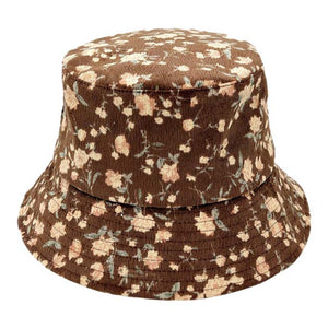 Brown Floral Printed Corduroy Bucket Hat, is a beautiful addition to your attire that will amp up your outlook to a greater extent. Before running out the door into the cool air, you’ll want to reach for this toasty beanie to keep you incredibly warm. Accessorize the fun way with this solid knit bucket hat. It's the autumnal touch you need to finish your outfit in style. Awesome winter gift accessory!