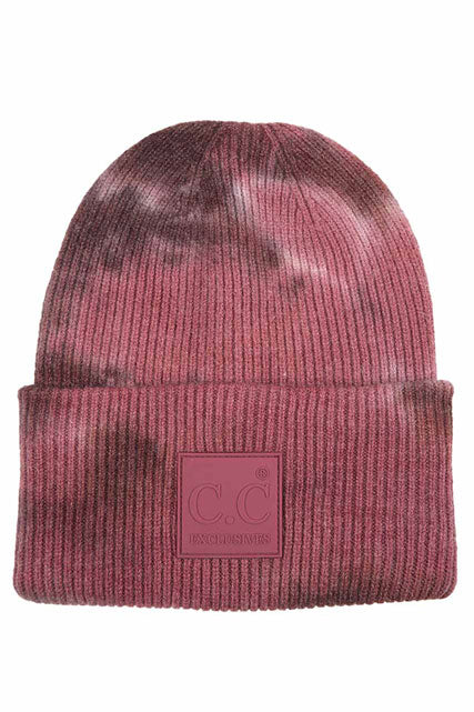 Brown Ginger C.C Tie Dye Beanie With Rubber Patch, Before running out the door into the cool air, you’ll want to reach for this toasty beanie to keep you incredibly warm. Whenever you wear this beanie hat with you'll look like the ultimate stylist. Accessorize the fun way with this rubber patch hat, it's the autumnal touch you need to finish your outfit in style.