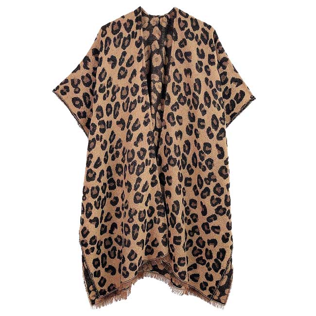 Brown Leopard Cozy Poncho, is luxurious and trendy that enriches your beauty with confidence to a greater extent. It's a super soft chic capelet that keeps you warm, toasty and so comfortable in winter and on cold days. You can throw it on over so many pieces elevating any casual outfit! Perfect Gift for Wife, Mom, Friends, and the persons you care for.