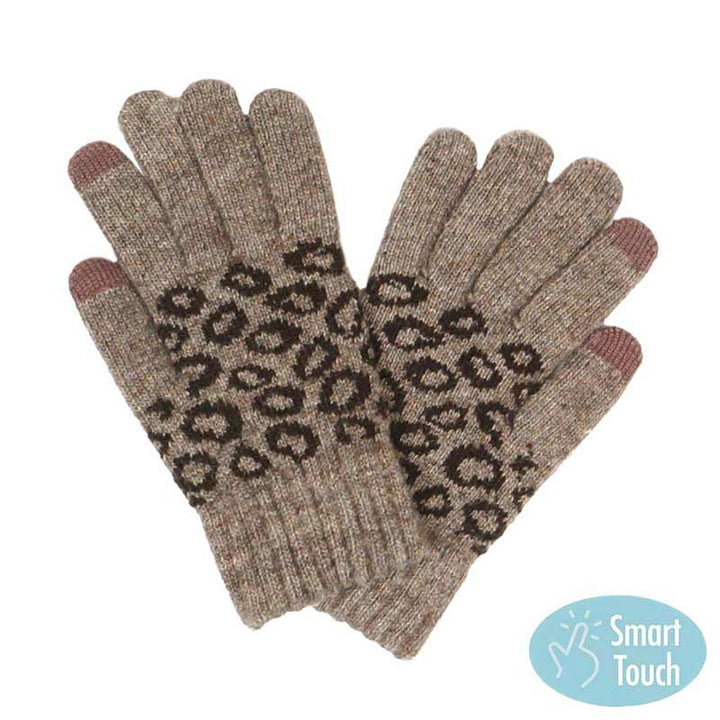 Brown Leopard Patterned Smart Gloves, drag out your dashing look and gives you warmth on cold days. These warm gloves will allow you to use your electronic device and touch screens with ease. The attractive leopard pattern exposes the bold look and trendy appearance. Perfect Gift for this winter!