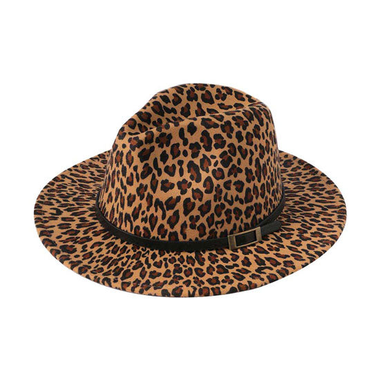 Brown Leopard Print Fedora Hat, Sun Hat adds a great accent to your wardrobe, Unique, timeless and classic. Fedora Hat looks cool and fashionable. Perfect for that bad hair day, or simply casual everyday wear; Makes a great gift for that fashionable on-trend friend of yours. Keep your styles on even when you are relaxing at the pool or playing at the beach.