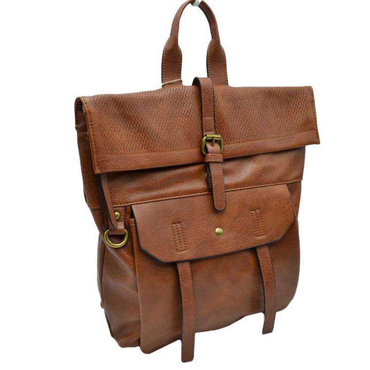 Brown Long-lasting Vintage Leather Backpack Laptop Messenger Bag. This perfect backpack that is roomy enough to fit all the essentials, and ideally, is convertible so you can get more use out of it, can sometimes be just as stressful as packing the aforementioned bag. The backpack is very fashionable, you can take it to a school, work or a day trip.