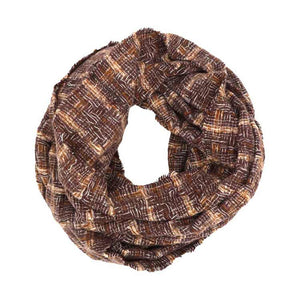 Brown Plaid Check Infinity Scarf, Fashionable and stylish, Accent your look with this soft, highly versatile scarf. Great for daily wear in the cold winter to protect you against chill, classic infinity-style scarf & amps up the glamour with plush material that feels amazing snuggled up against your cheeks. This elegant premium quality scarf is a great addition to your collection of fashion accessories. Awesome winter gift accessory!