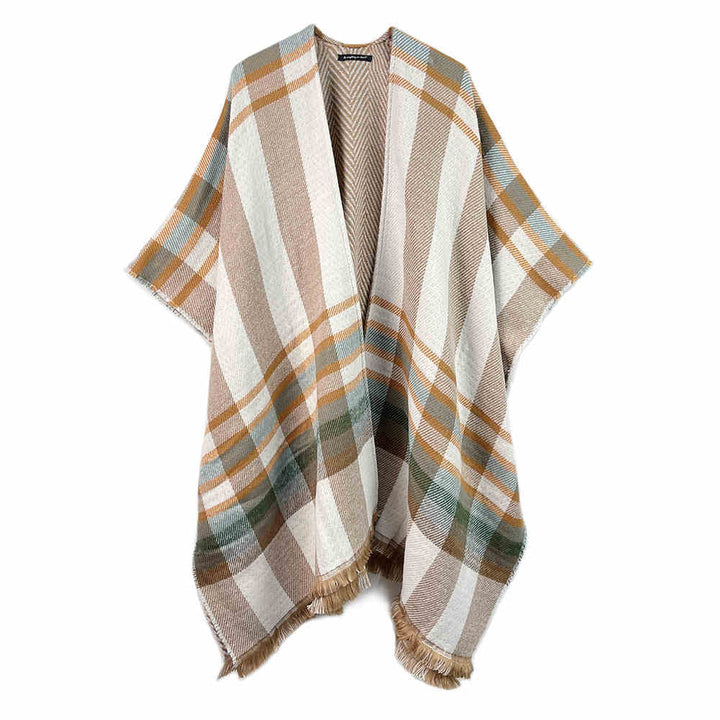 Reversible Plaid Check Patterned Poncho, the perfect accessory, luxurious, trendy, super soft chic capelet, keeps you warm & toasty. You can throw it on over so many pieces elevating any casual outfit! Perfect Gift Birthday, Holiday, Christmas, Anniversary, Wife, Mom, Special Occasion