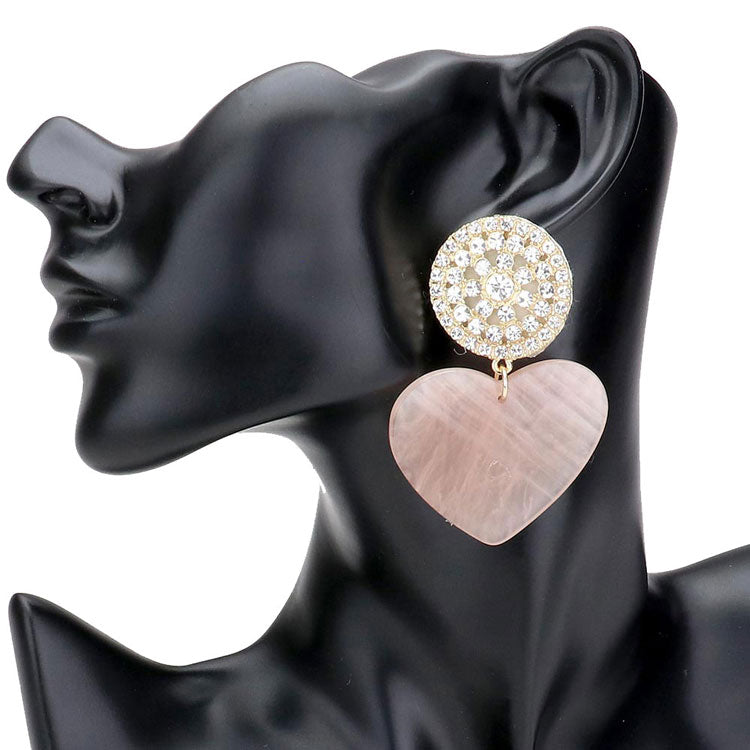 Black Rhinestone Embellished Round Celluloid Acetate Heart Link Dangle Earrings, put on a pop of color to complete your ensemble. Beautifully crafted design adds a gorgeous glow to any outfit Perfect for adding just the right amount of shimmer & shine. Perfect for Birthday Gift, Anniversary Gift, Mother's Day Gift, Graduation Gift, Valentine's Day Gift.