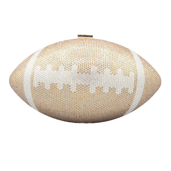 Brown Rhinestone Football Clutch Bag. Look like the ultimate fashionista when carrying this small chic bag, great for when you need something small to carry or drop in your bag. Keep your keys handy & ready for opening doors as soon as you arrive. Perfect Birthday Gift, Anniversary Gift, Mother's Day Gift.