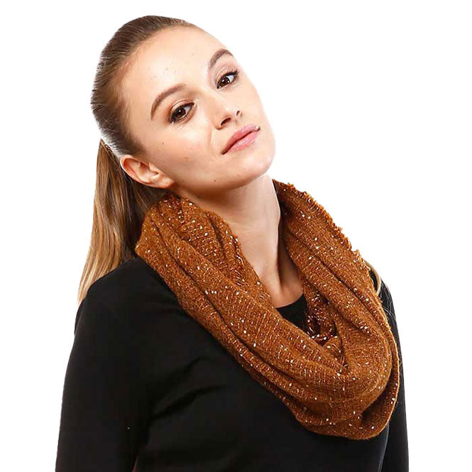 Brown Solid Boucle Infinity Scarf, accent your look with this soft, highly versatile infinity scarf. Great for daily wear in the cold winter to protect you against the chill. This classic infinity-style scarf amps up the glamour and fits with any outfits. It includes the plush material that feels amazing snuggled up against your cheeks. Stay trendy & fabulous with a luxe addition to any cold-weather ensemble with this beautiful scarf.