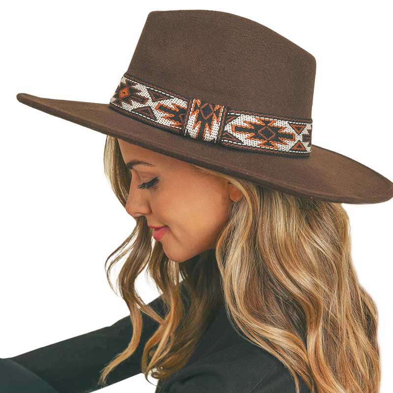 Brown Tribal Band Panama Hat, Keep your styles on even when you are relaxing at the pool or playing at the beach. This Panama hat style is incredibly versatile, high quality, and functional. It holds the classic Panama Hat design with a Tribal Band. It's lightweight and give a classic look perfect for every day while keeping you away from the sun, combining comfort and style.  Large, comfortable, and perfect for keeping the sun off of your face, neck, and shoulders Perfect summer, beach accessory.