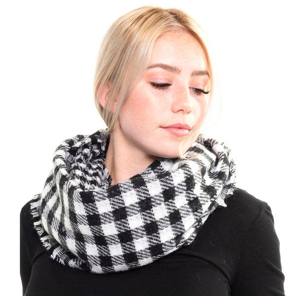 Buffalo Plaid Infinity Scarf Buffalo Plaid Scarf Winter Infinity Scarf Bench-warmer Infinity Scarf Ladies Infinity Scarf Soft Feel Infinity scarf Warm infinity Scarf Cowl Neck Endless Loop