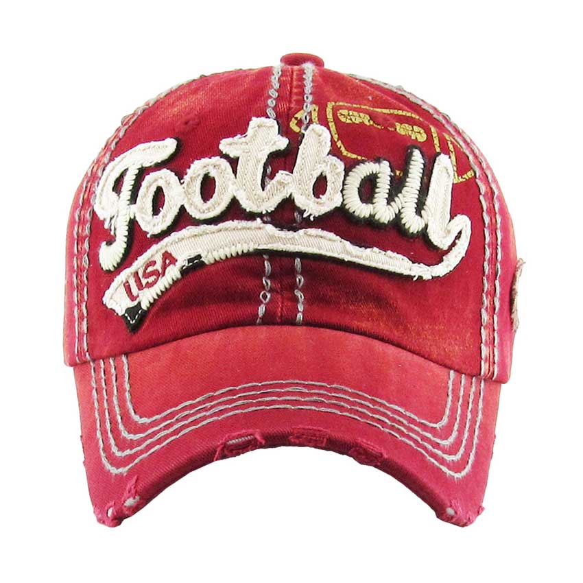 Burgundy Football USA Message Vintage Baseball Cap, Show your patriotic side with this cute patriotic USA Message theme flag style baseball cap. Perfect to keep the sun out of your eyes, and to pull your hair back during exercises such as walking, running, biking, hiking, and more! Adjustable strap gives you the perfect fit. Its awesome vintage look, Soft textured, embroidered with fun statement will become your favorite cap. Suitable for wear during summer, spring, winter, and fall.