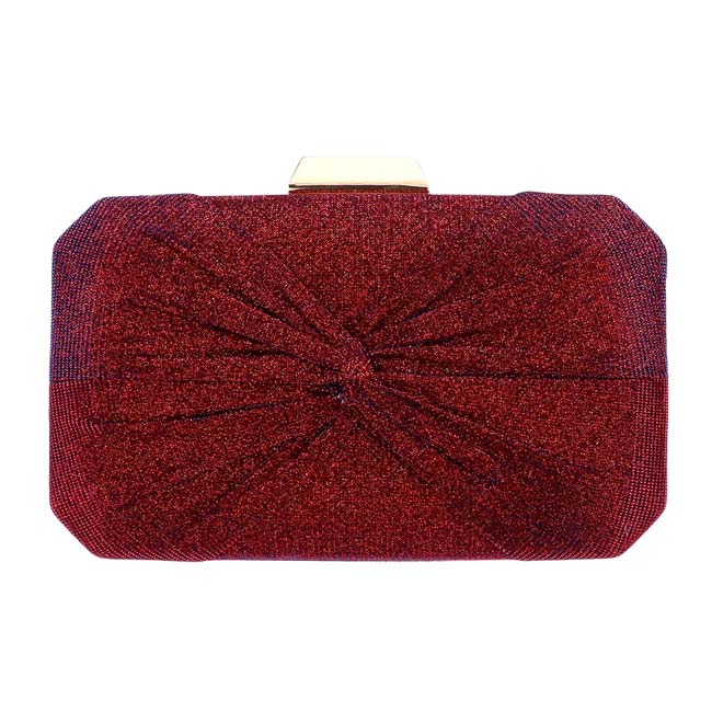 Burgundy Knotted Shimmery Evening Clutch Crossbody Bag, is the perfect choice to carry on the special occasion with your handy stuff. It is lightweight and easy to carry throughout the whole day. You'll look like the ultimate fashionista while carrying this Knot-themed Rhinestone Crossbody Evening Bag. This stunning Clutch bag is perfect for weddings, parties, evenings, cocktail parties, wedding showers, receptions, proms, etc.