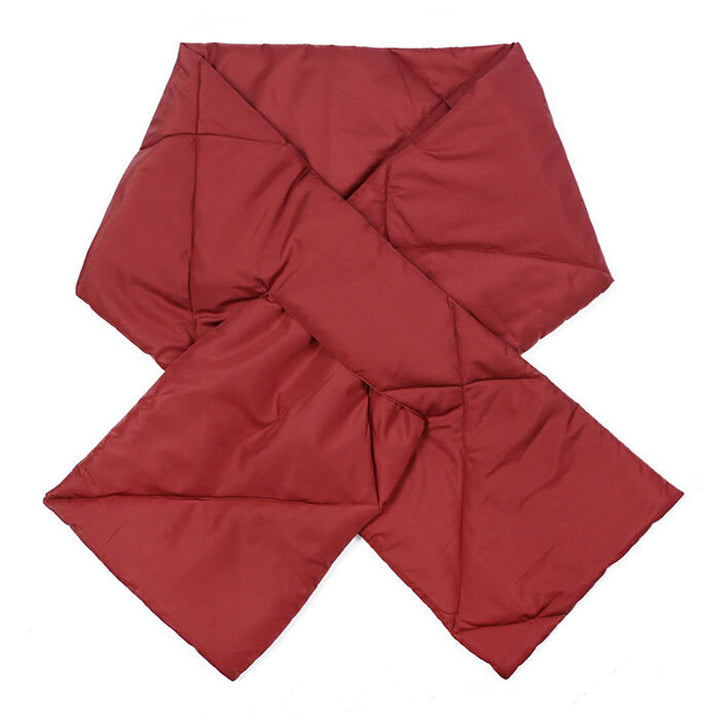 Burgundy Padding Oblong Pull Through Scarf, delicate, warm, on trend & fabulous, a luxe addition to any cold-weather ensemble. Great for daily wear in the cold winter to protect you against chill, classic infinity-style scarf & amps up the glamour with plush material that feels amazing snuggled up against your cheeks.