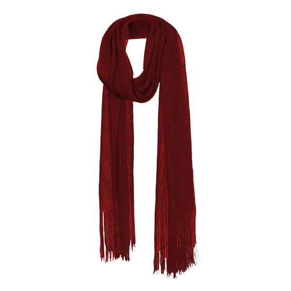 Burgundy Solid Fringe Oblong Scarf, Accent your look with this soft, highly versatile scarf. Great for daily wear in the cold winter to protect you against chill, classic infinity-style scarf. Perfect Gift for Wife, Mom, Birthday, Holiday, Anniversary, Fun Night Out, Valentine's Day Gift. 